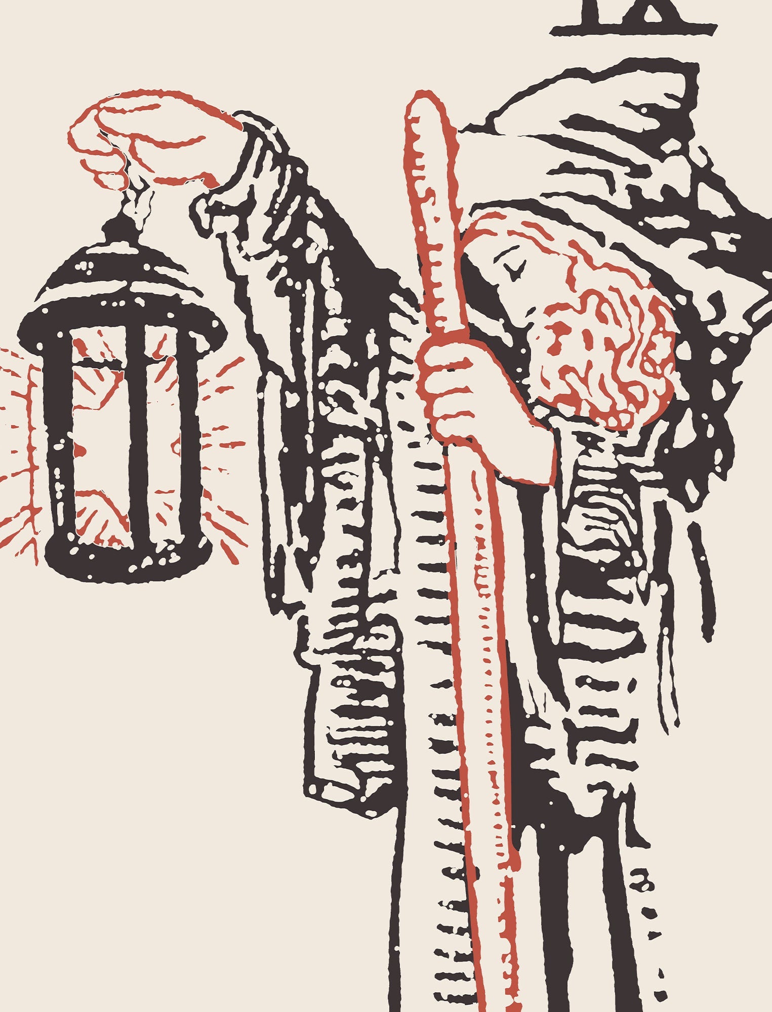 The Hermit - Tarot Card Print - The Hermit Card Neutral Vibe Playing Card Poster Eclectic Tarot, No Frame