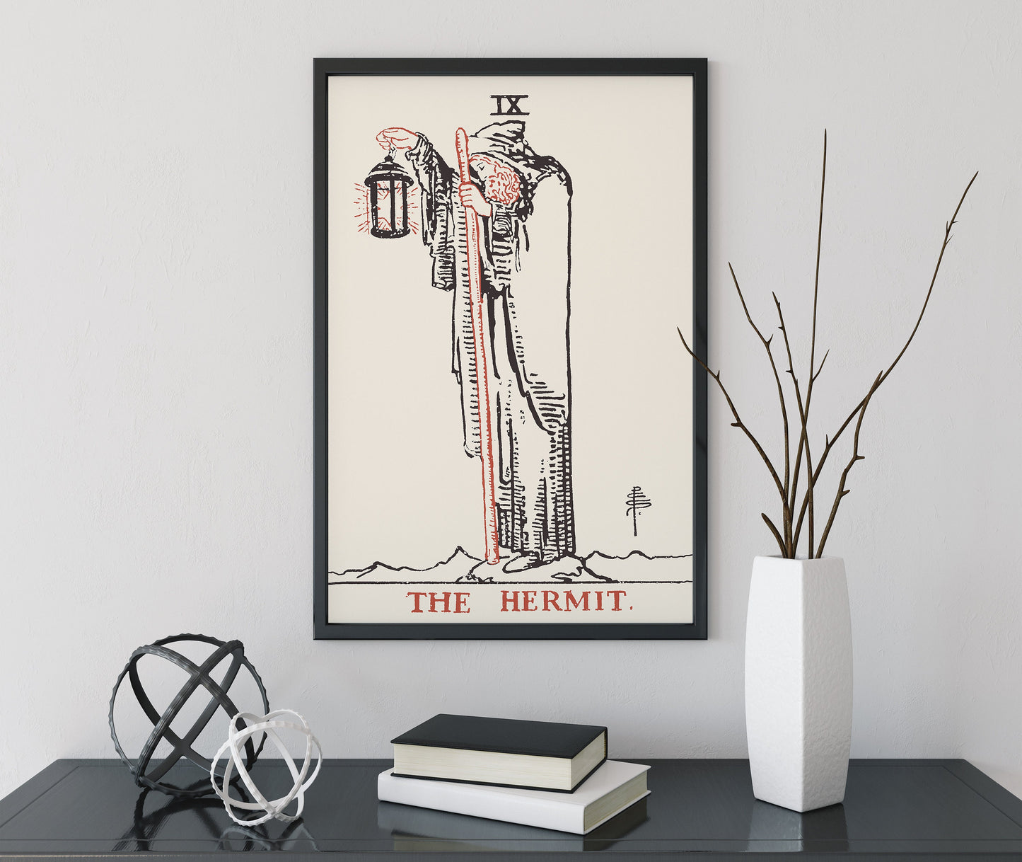 The Hermit - Tarot Card Print - The Hermit Card Neutral Vibe Playing Card Poster Eclectic Tarot, No Frame