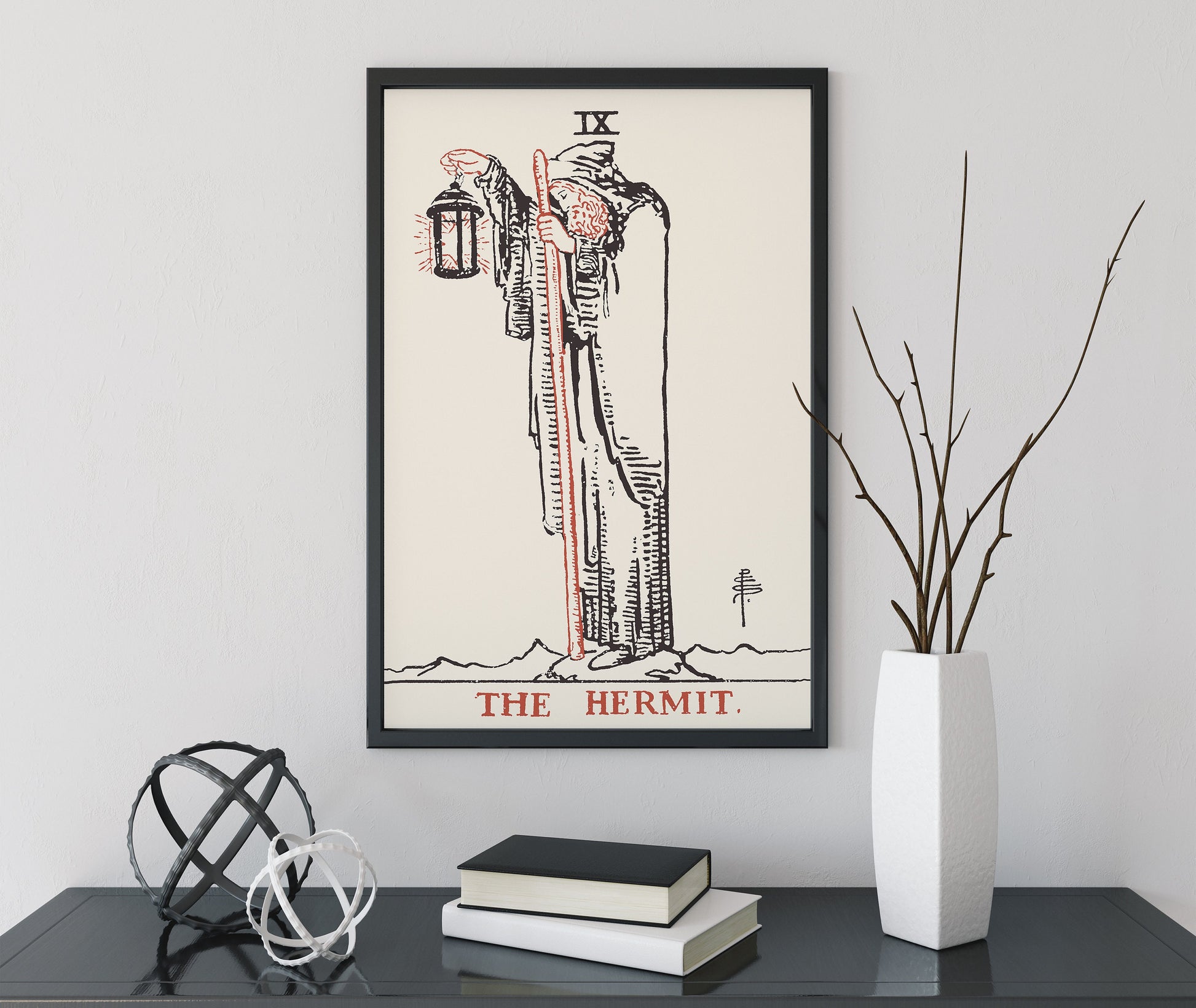 The Hermit - Tarot Card Print - The Hermit Card Neutral Vibe Playing Card Poster Eclectic Tarot, No Frame