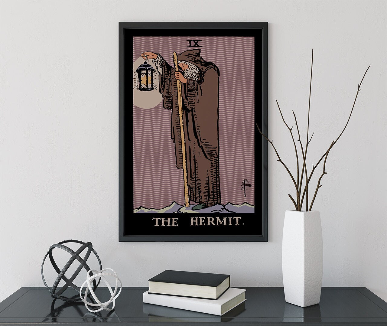 The Hermit - Tarot Card Print - The Hermit Card Harvest Colors Poster, No Frame
