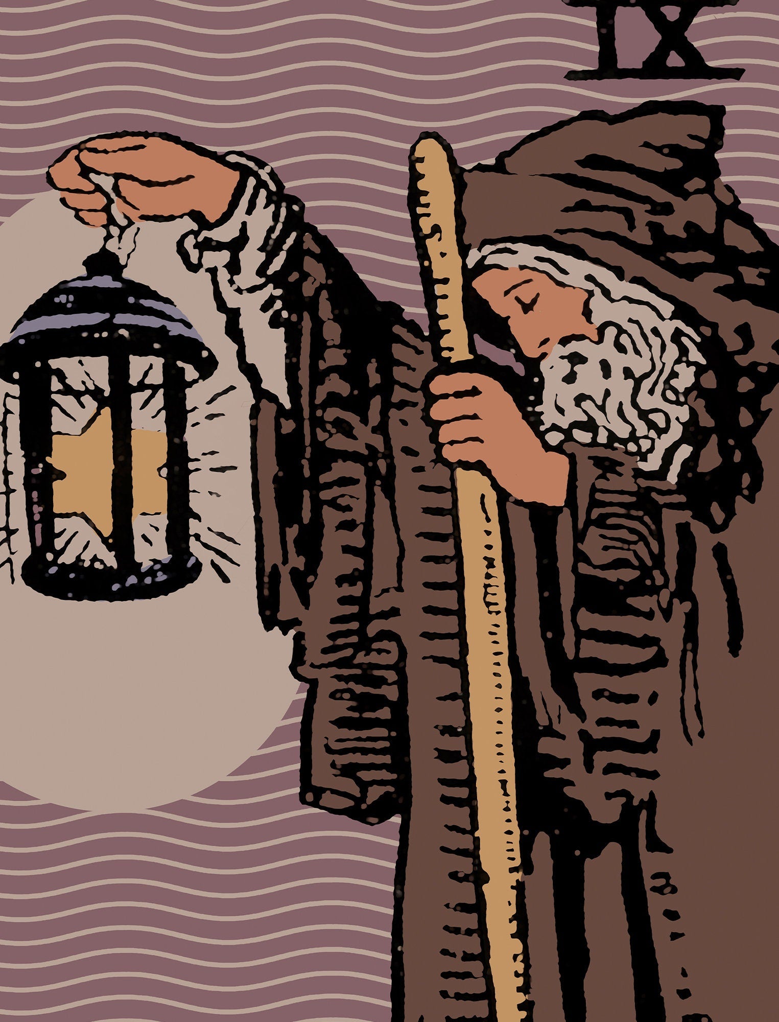 The Hermit - Tarot Card Print - The Hermit Card Harvest Colors Poster, No Frame