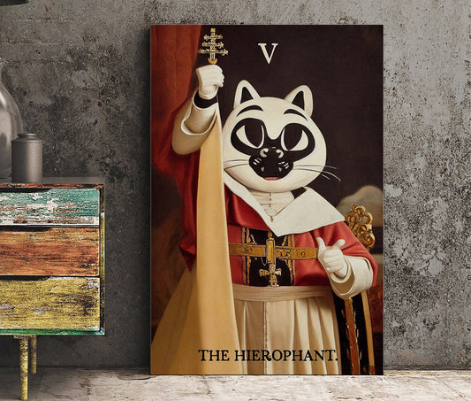 The Hierophant- Tarot Card Print - The Hierophant Card Tarot Card Poster Eclectic Tarot (No Frame)