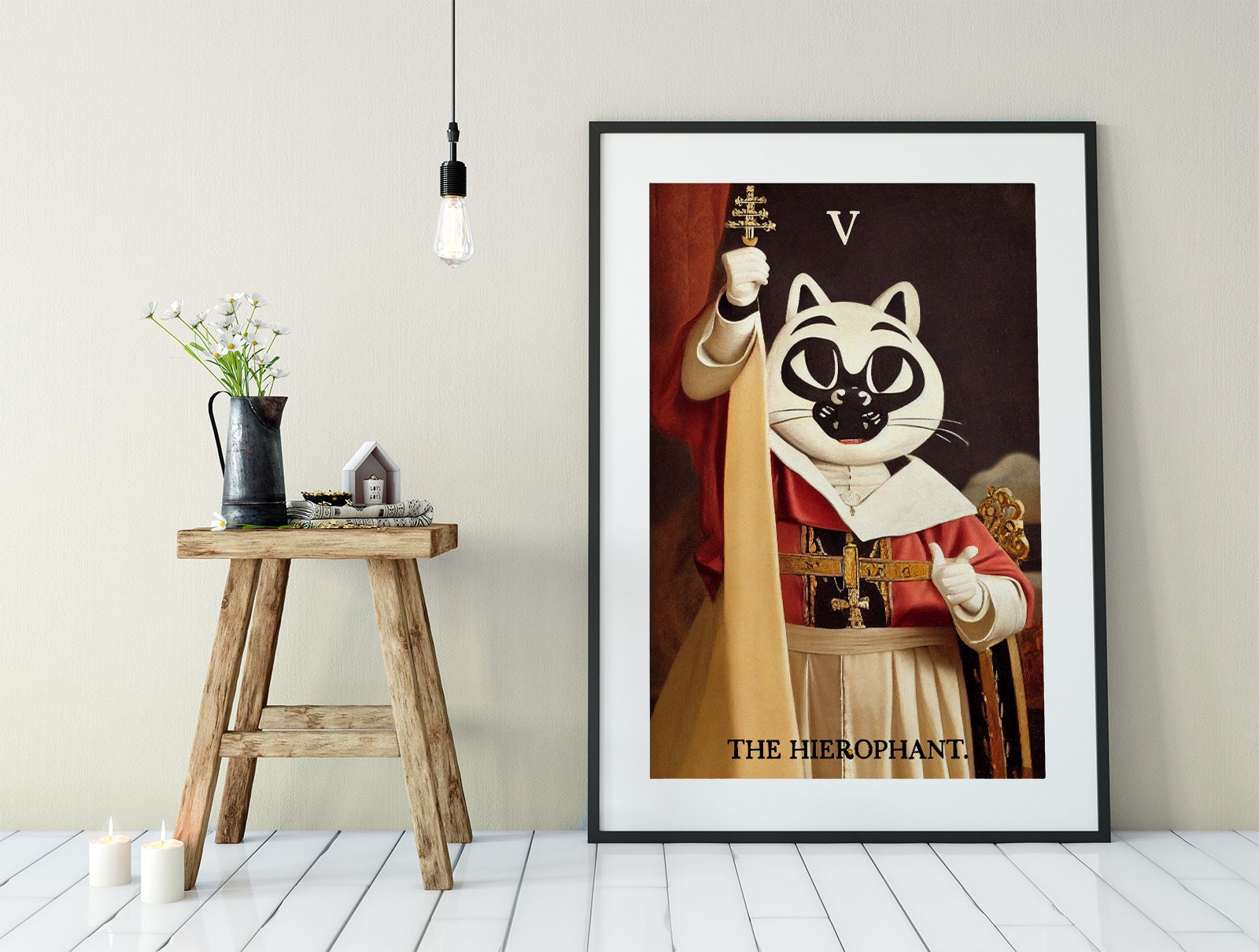 The Hierophant- Tarot Card Print - The Hierophant Card Tarot Card Poster Eclectic Tarot (No Frame)