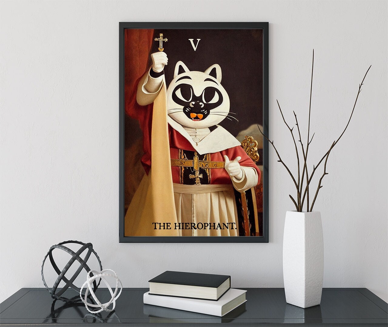 The Hierophant- Tarot Card Print From the Green Menagerie Deck - The Hierophant Card Neutral Vibe Poster Eclectic Tarot, No Frame