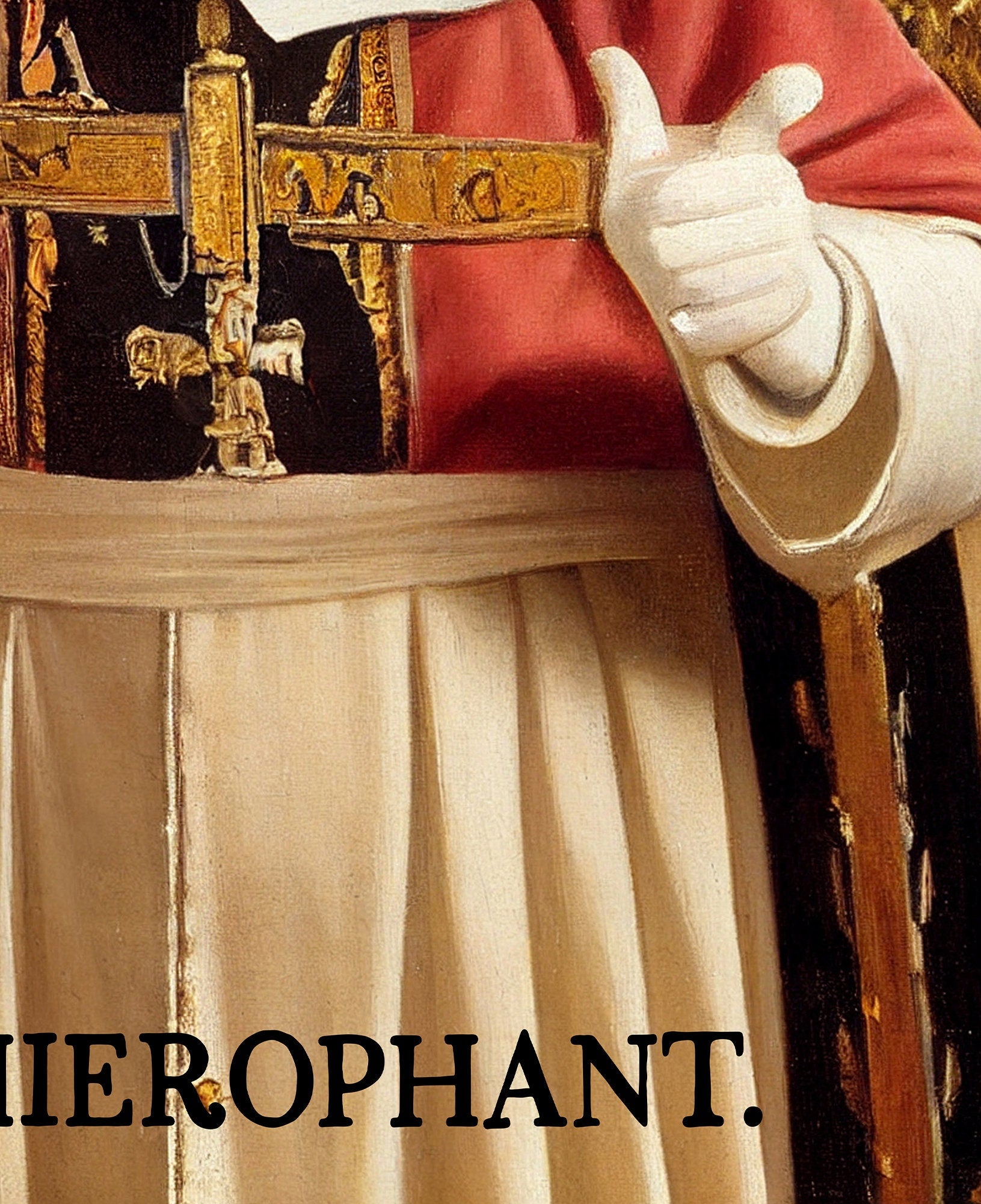 The Hierophant- Tarot Card Print From the Green Menagerie Deck - The Hierophant Card Neutral Vibe Poster Eclectic Tarot, No Frame