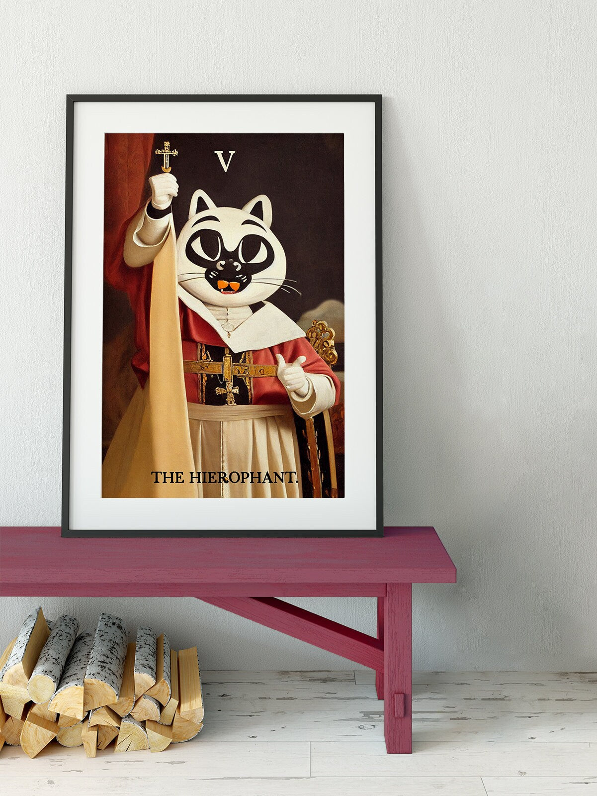 The Hierophant- Tarot Card Print From the Green Menagerie Deck - The Hierophant Card Neutral Vibe Poster Eclectic Tarot, No Frame