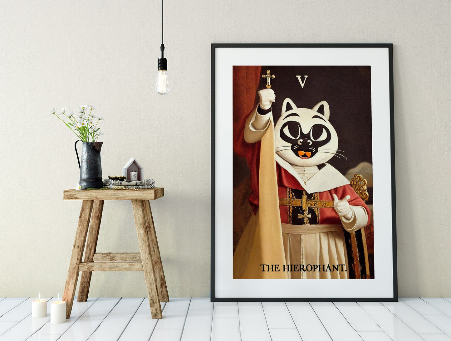 The Hierophant- Tarot Card Print From the Green Menagerie Deck - The Hierophant Card Neutral Vibe Poster Eclectic Tarot, No Frame