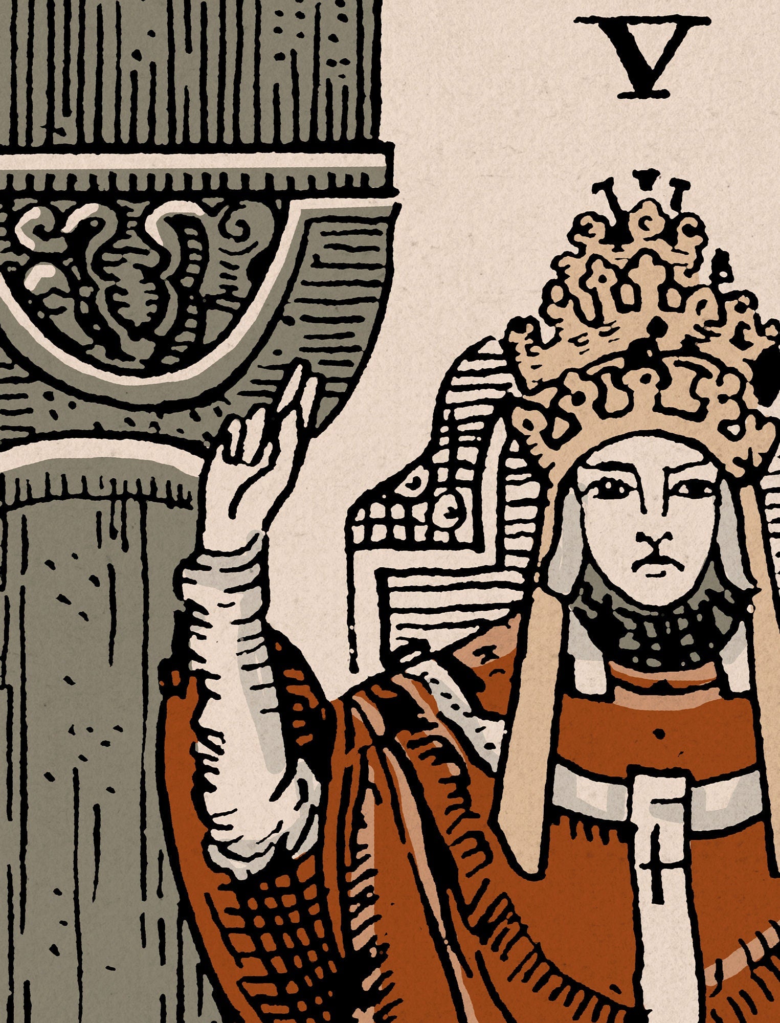 The Hierophant- Tarot Card Print - The Hierophant Card Neutral Vibe Poster Eclectic Tarot, No Frame