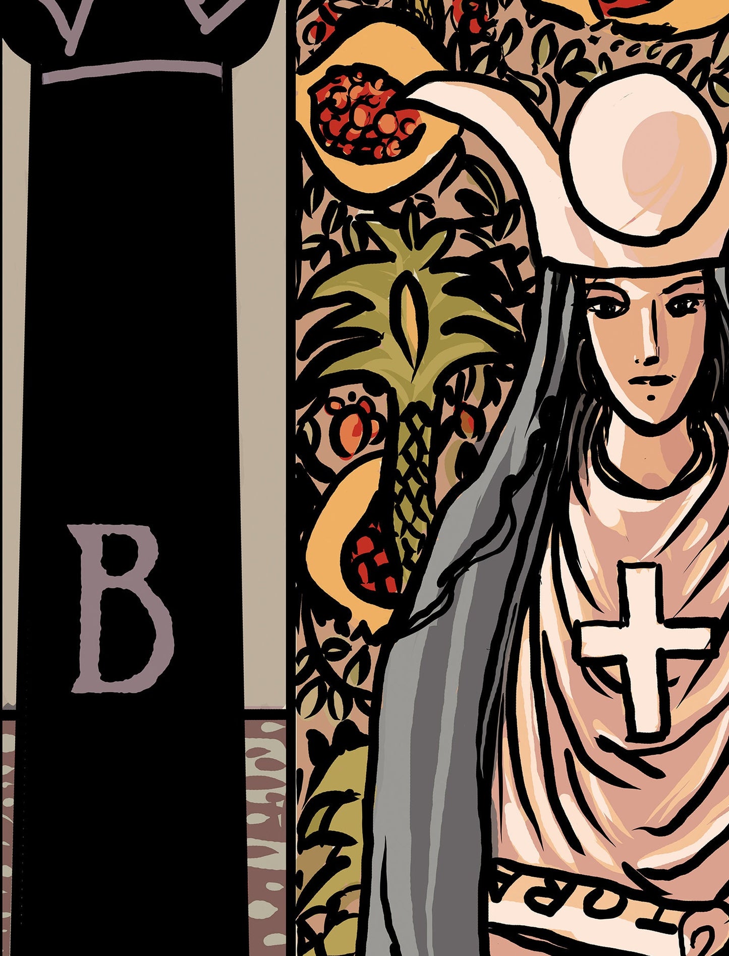 The High Priestess - Tarot Card Print by Printagrams Harvest Tarot, No Frame