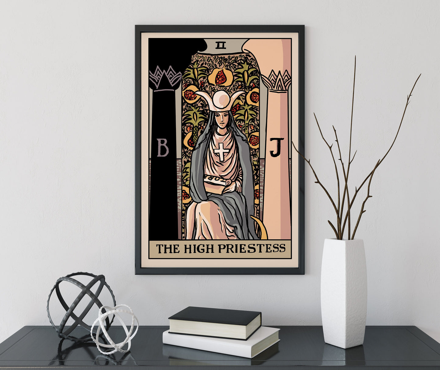 The High Priestess - Tarot Card Print by Printagrams Harvest Tarot, No Frame