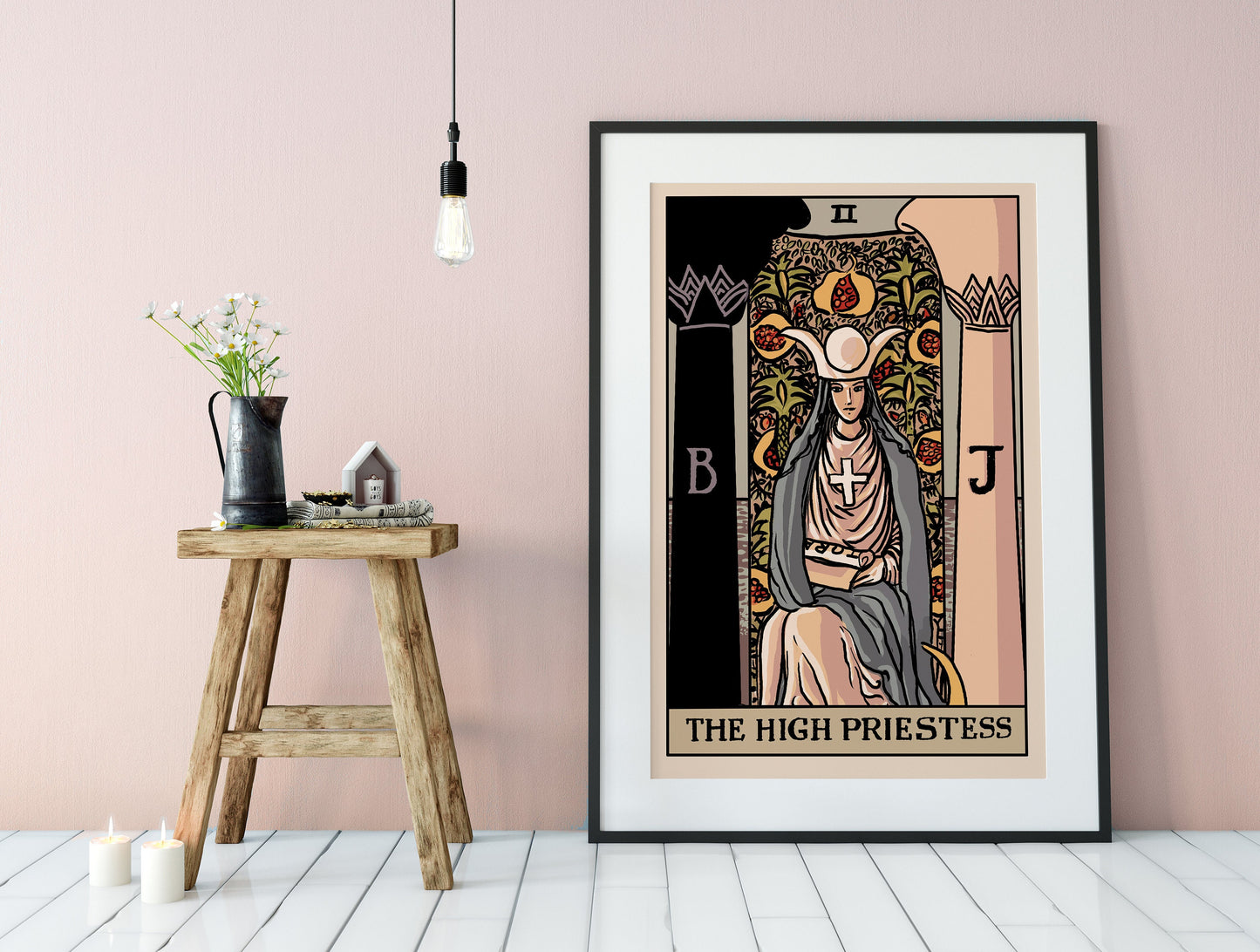 The High Priestess - Tarot Card Print by Printagrams Harvest Tarot, No Frame