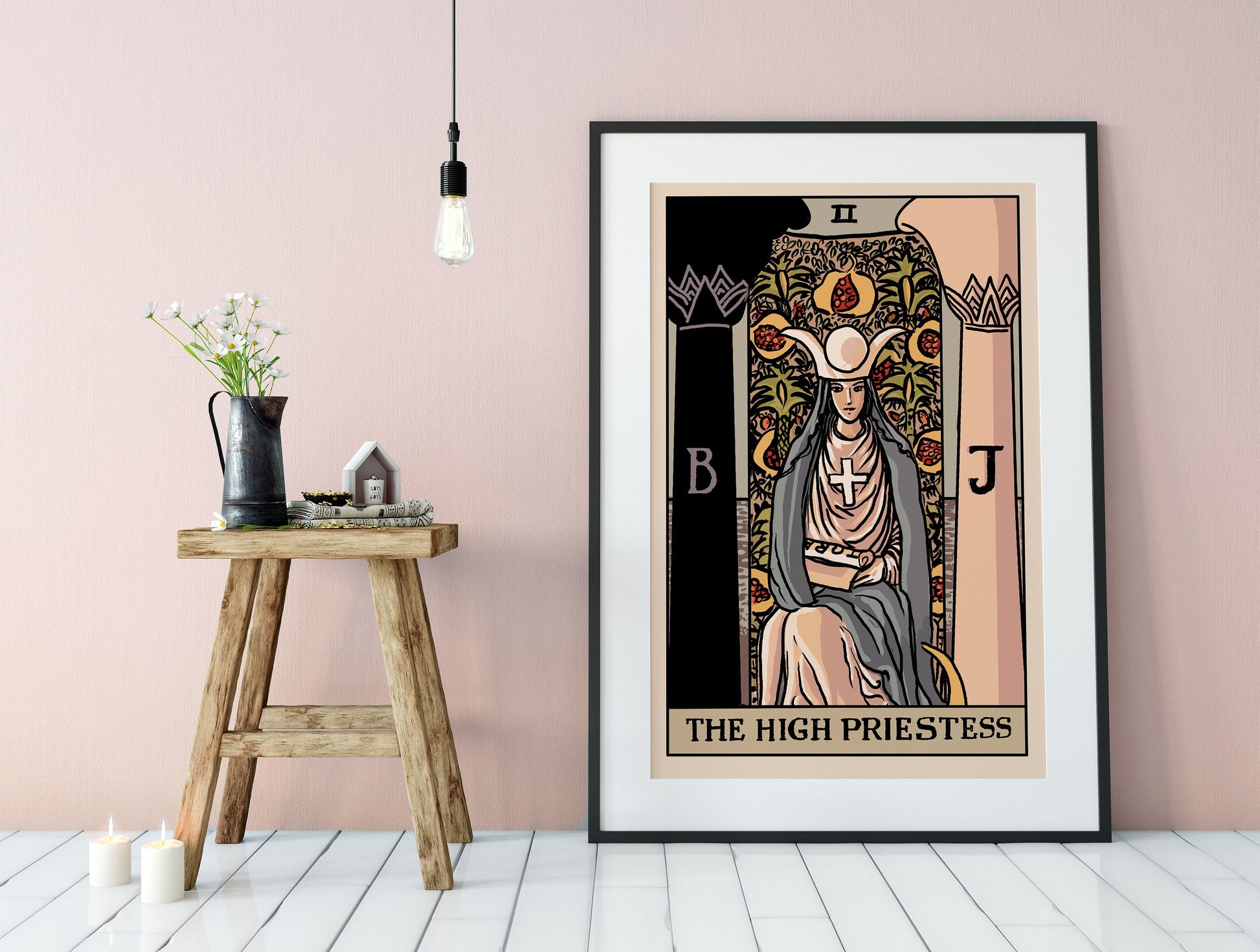 The High Priestess - Tarot Card Print by Printagrams Harvest Tarot, No Frame