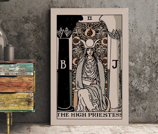 The High Priestess- Tarot Card Print - The High Priestess Card Neutral Vibe Poster Eclectic Tarot, No Frame