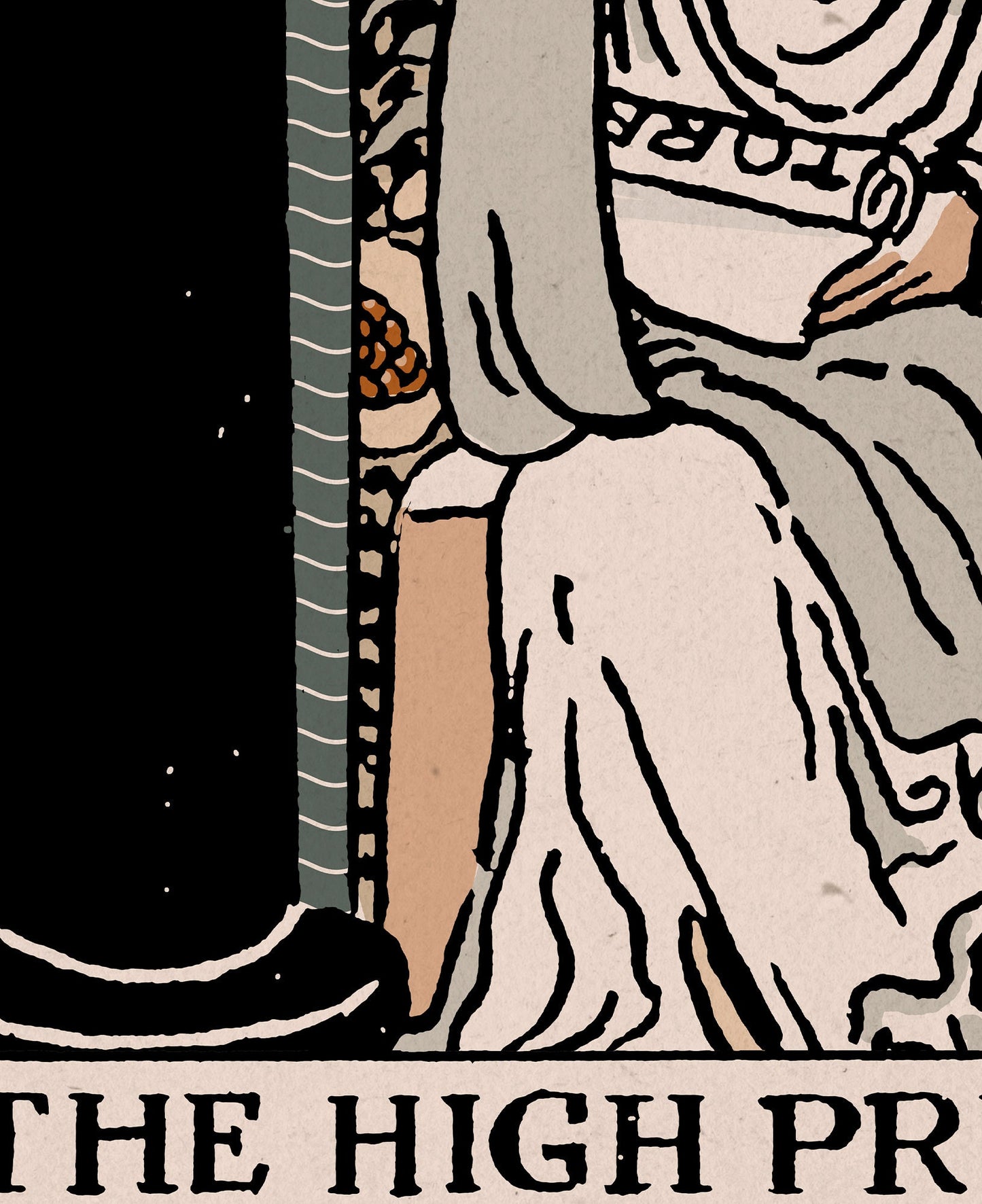 The High Priestess- Tarot Card Print - The High Priestess Card Neutral Vibe Poster Eclectic Tarot, No Frame