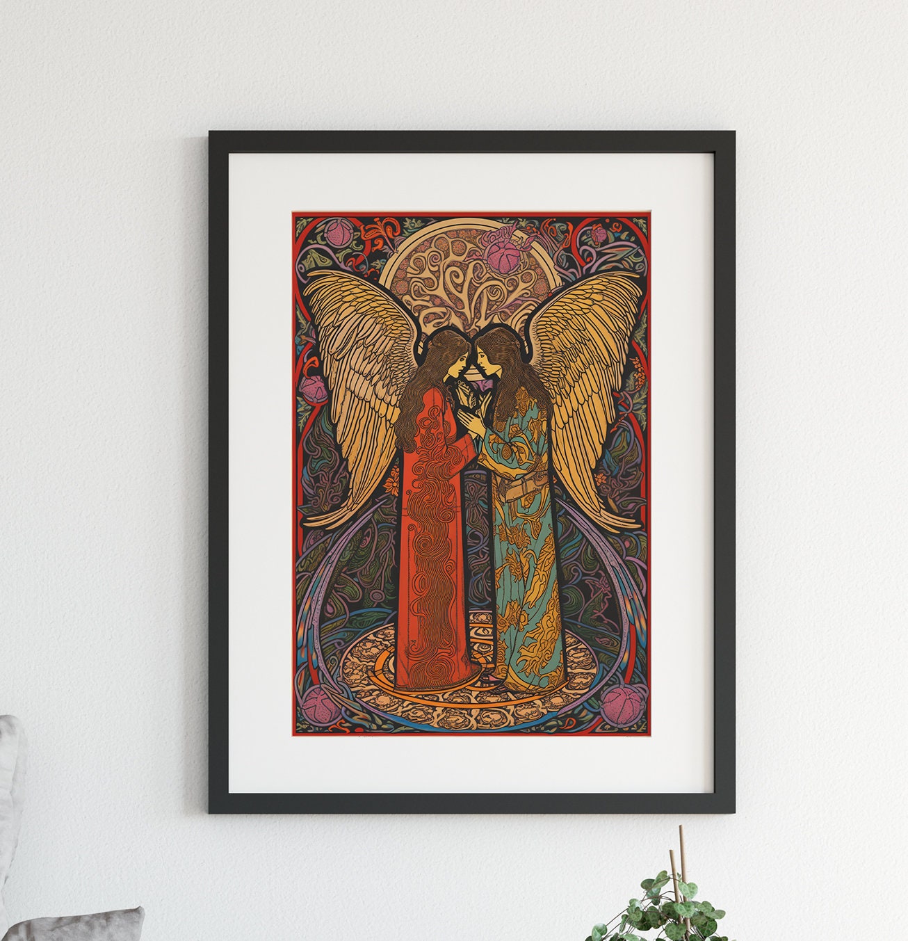 The Lovers - Psychedelic Print - Lovers Card - Wedding Print - Nouveau Tarot