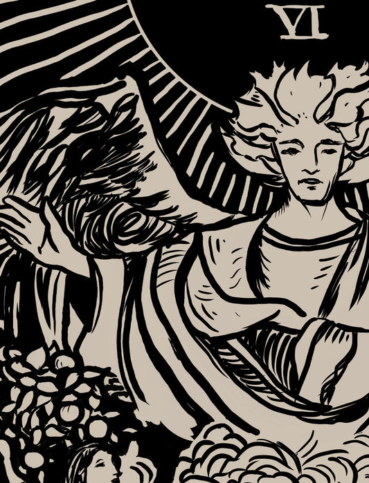 The Lovers Tarot Card Print By Printagrams Black Print Wall Art For Home Decor Gallery Quality by My Store