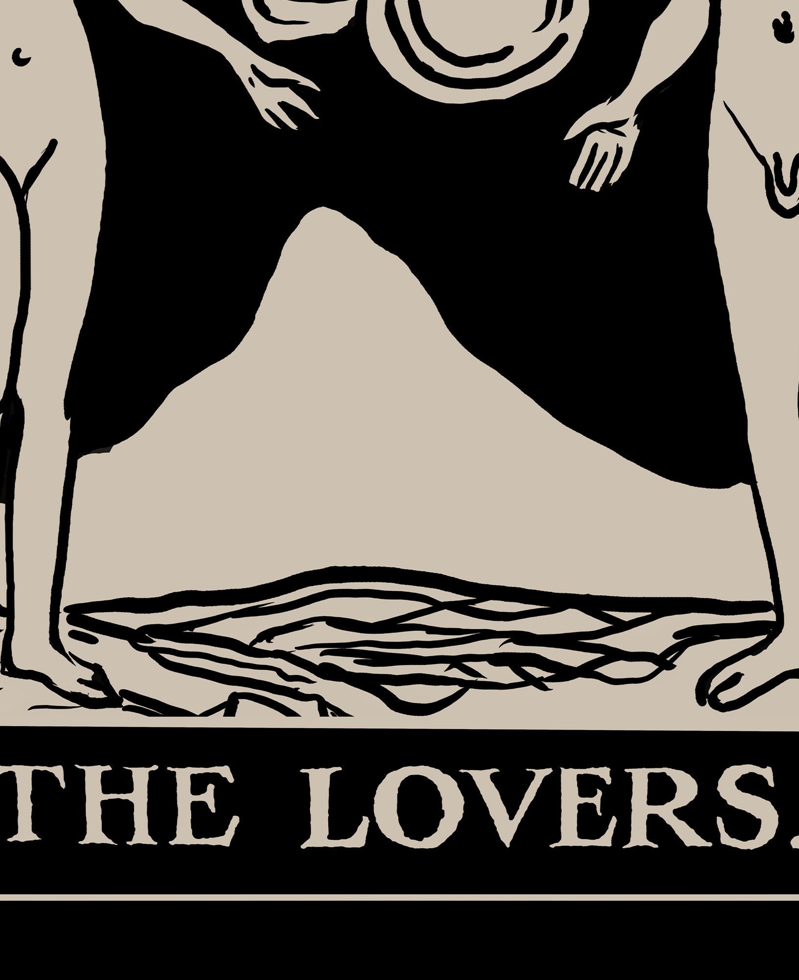 The Lovers - Tarot Card Print - The Lovers Card Poster By Printagrams Black Print (No Frame)