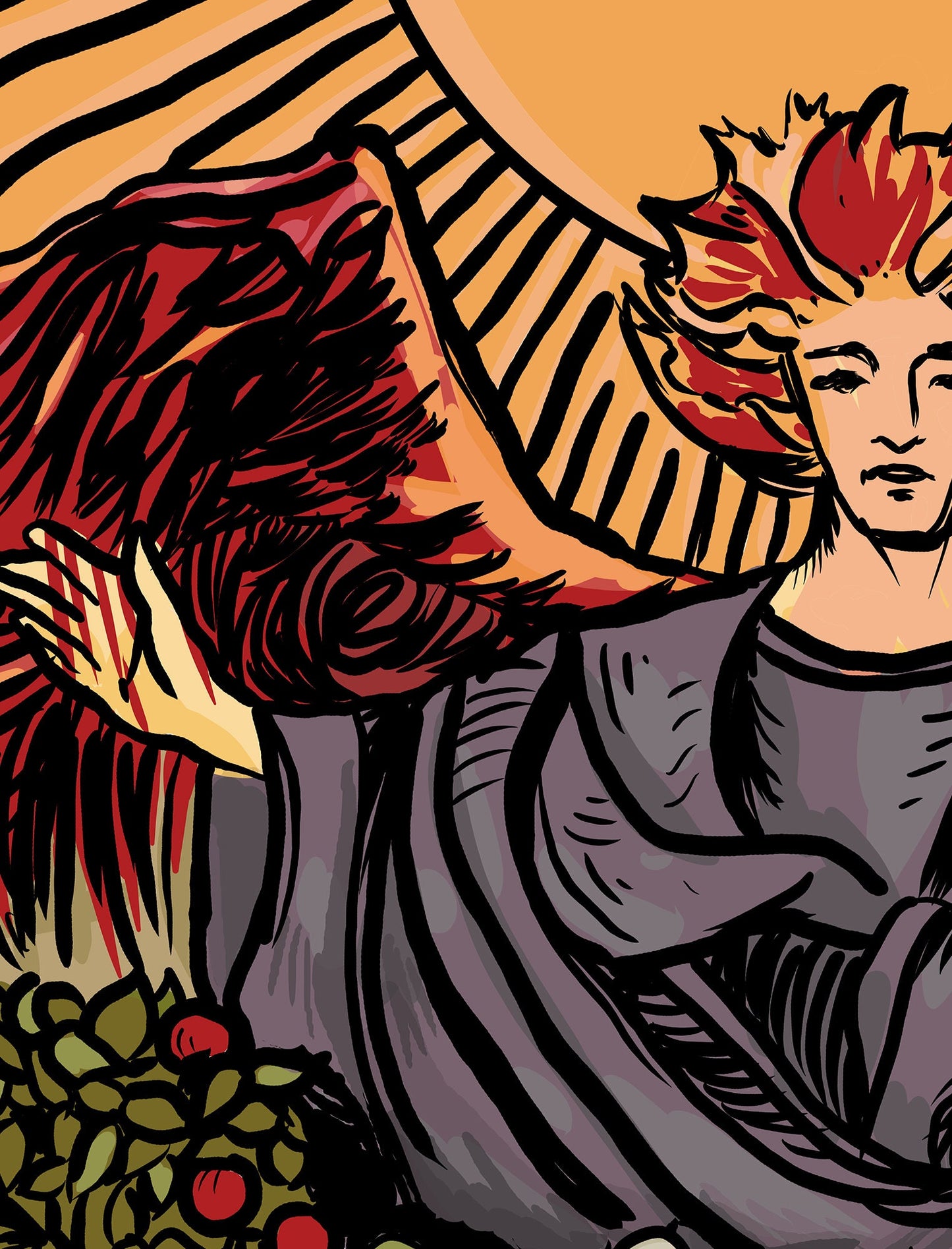 The Lovers - Tarot Card Print - The Lovers Card Poster by Printagrams Harvest Tarot (No Frame)