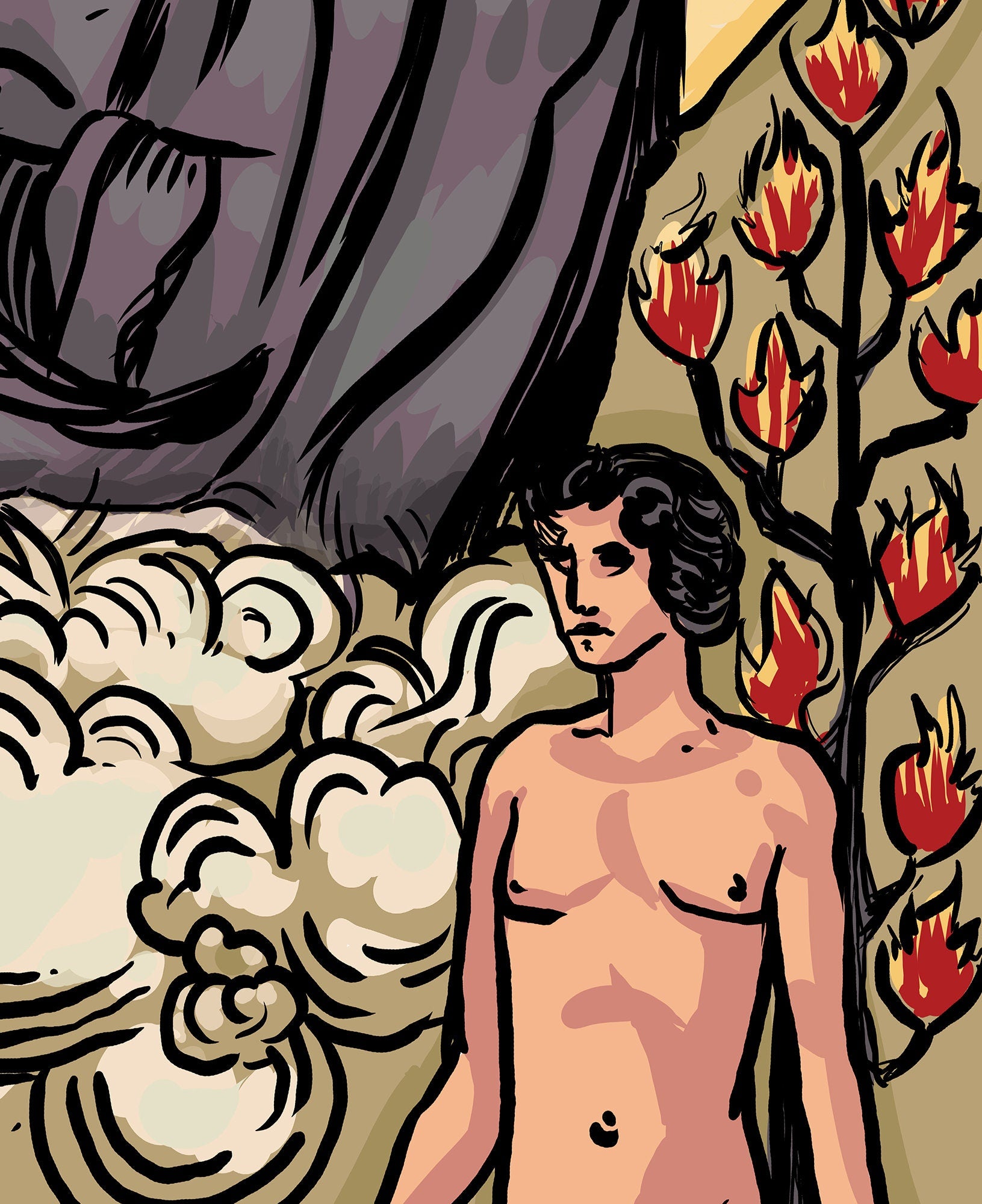 The Lovers - Tarot Card Print - The Lovers Card Poster by Printagrams Harvest Tarot (No Frame)