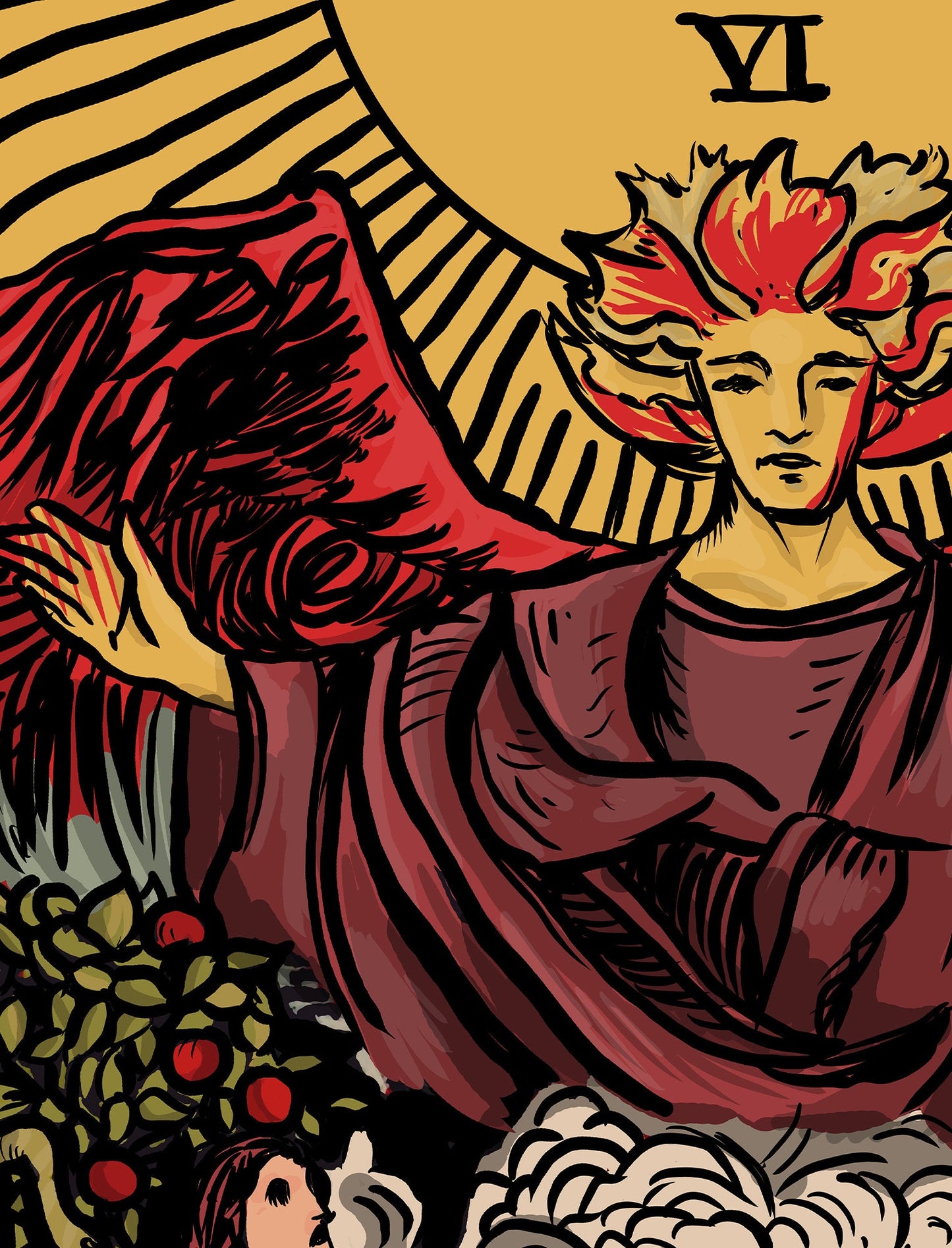 The Lovers - Tarot Card Print - The Lovers Card Poster By Printagrams (No Frame)