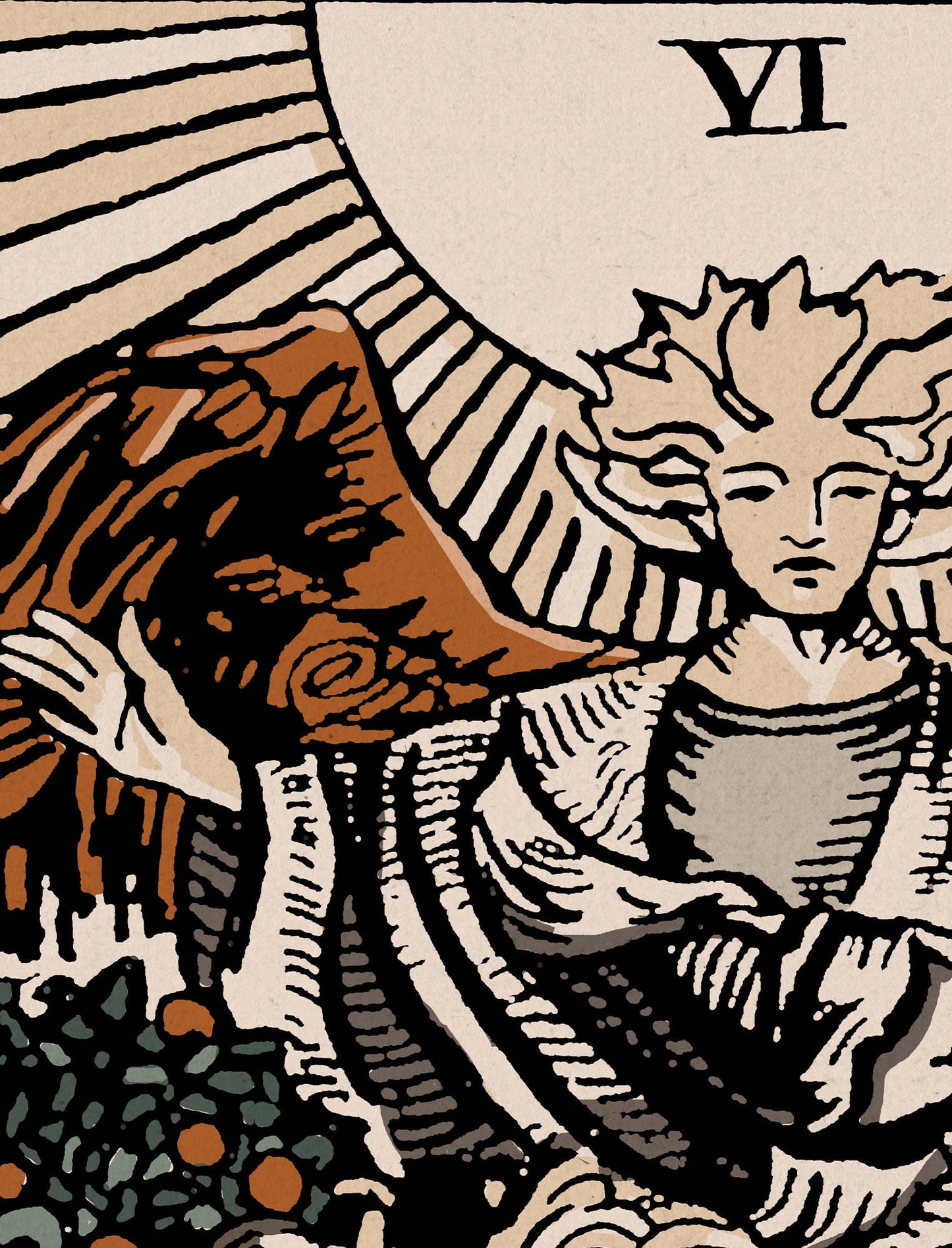 The Lovers- Tarot Card Print - The Lovers Card Neutral Vibe Poster Eclectic Tarot, No Frame