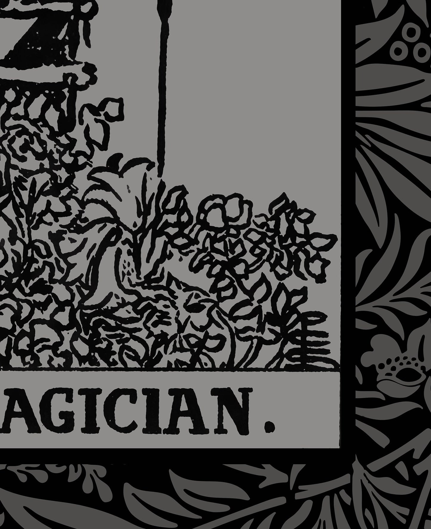 The Magician Tarot Card Grey and Black Print - The Magician Card Gray Poster, No Frame