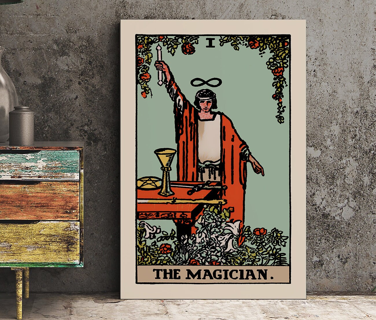 The Magician- Tarot Card Print - The Blue Sky Magician Card Poster, No Frame