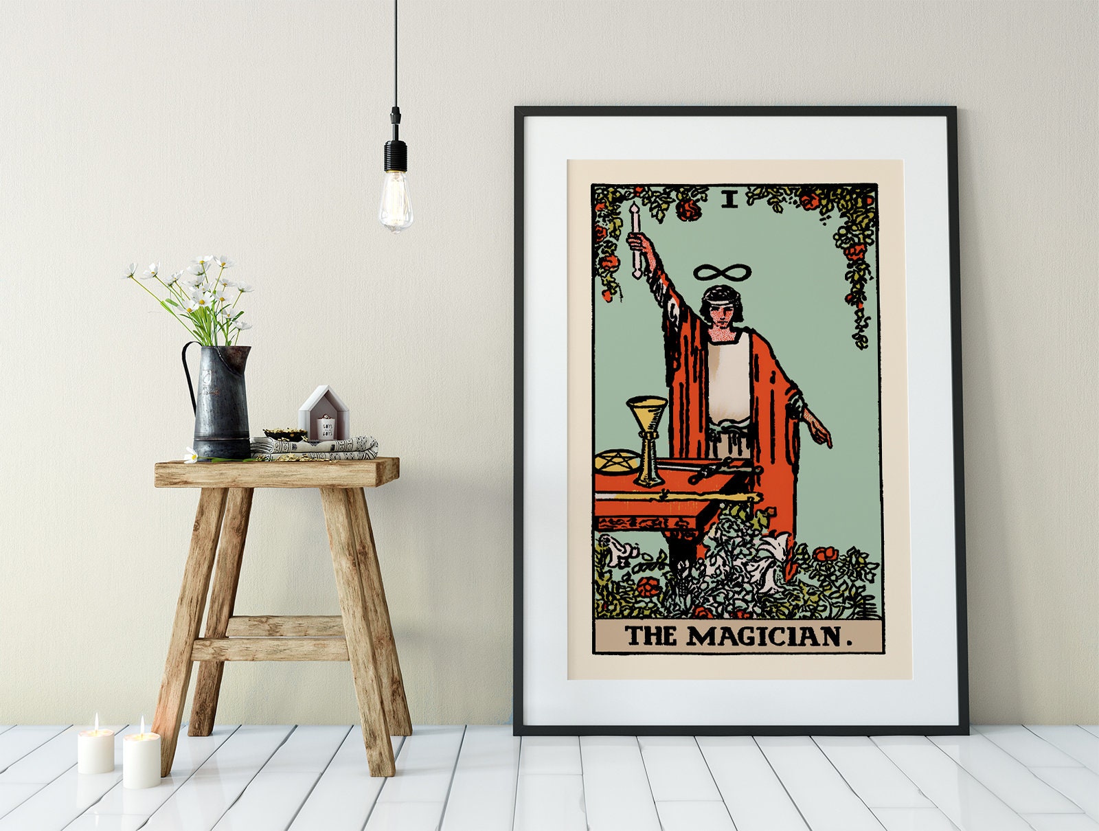 The Magician- Tarot Card Print - The Blue Sky Magician Card Poster, No Frame