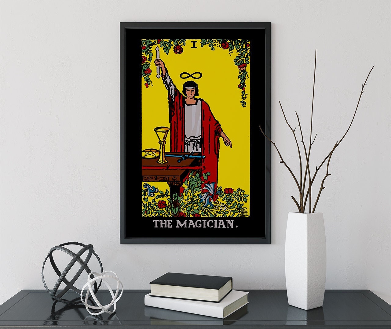 The Magician- Tarot Card Print - The Magician Card Bright Colorway Poster, No Frame