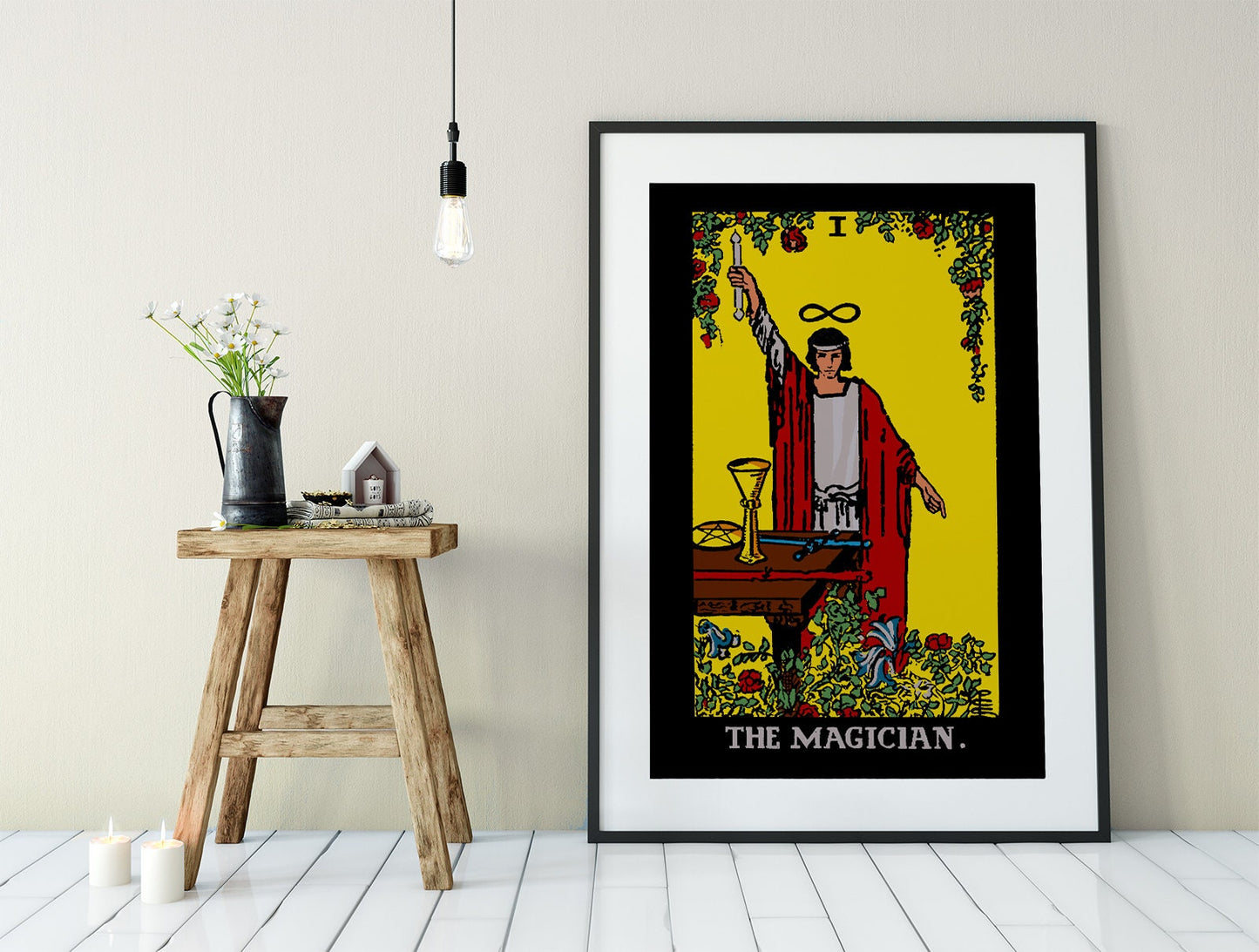 The Magician- Tarot Card Print - The Magician Card Bright Colorway Poster, No Frame