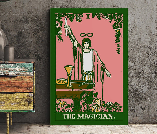 The Magician Tarot Card Print Bubblegum Goth Colors Poster by My Store