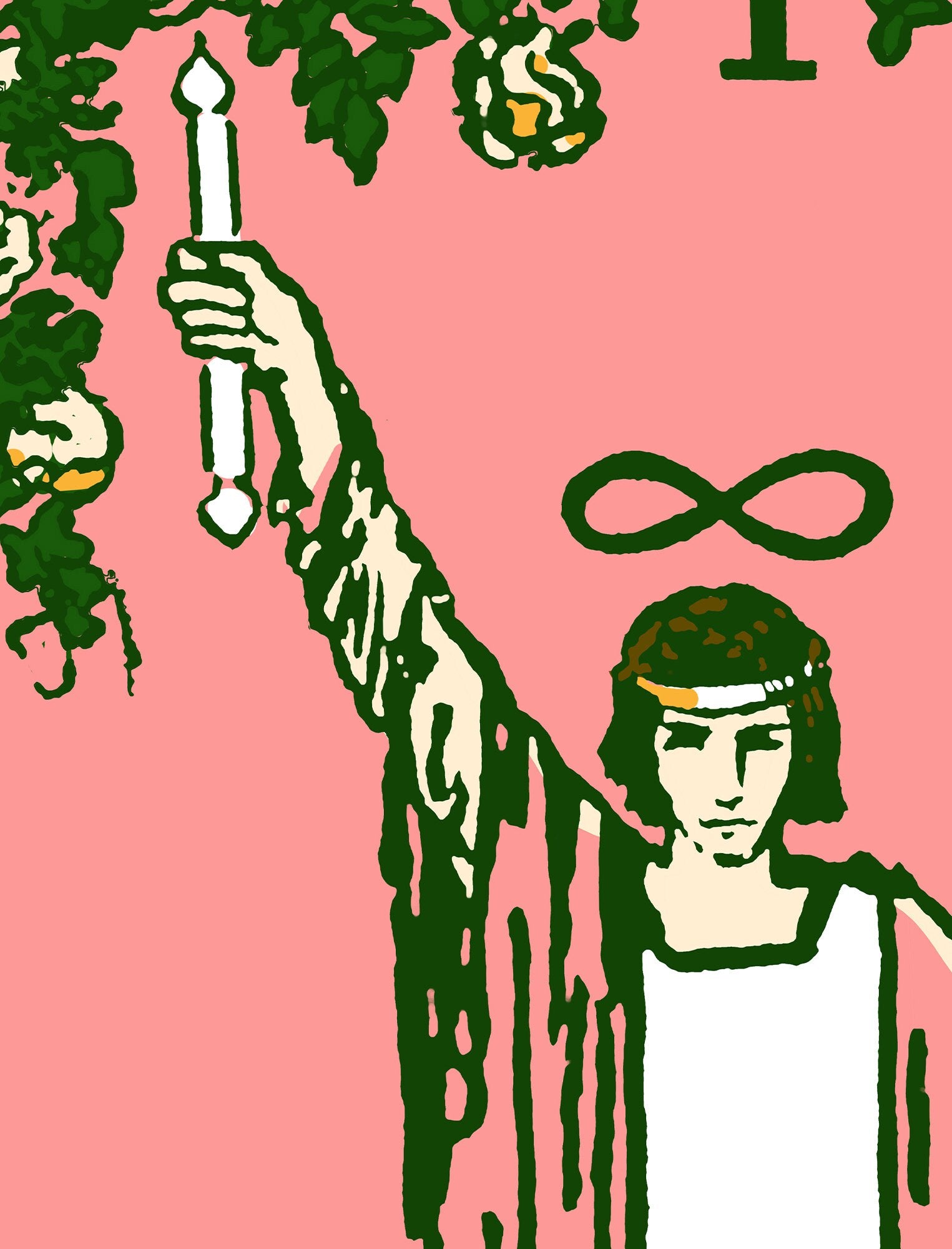 The Magician- Tarot Card Print - The Magician Card Bubblegum Goth Colors Poster, No Frame