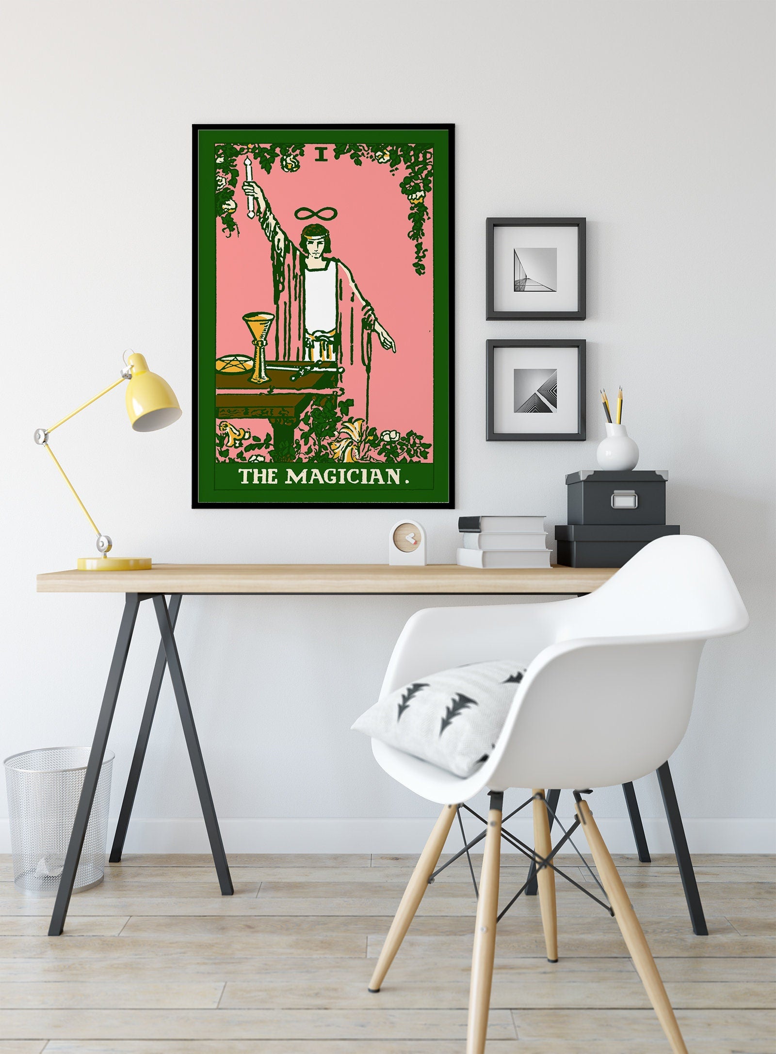 The Magician- Tarot Card Print - The Magician Card Bubblegum Goth Colors Poster, No Frame