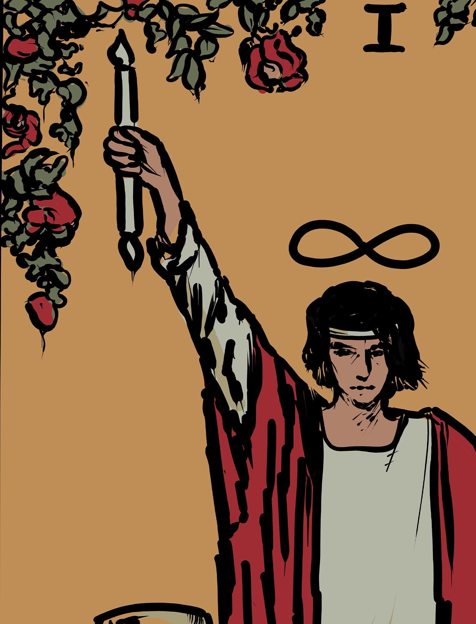 The Magician- Tarot Card Print - The Magician Card Dark Colorway Poster, No Frame