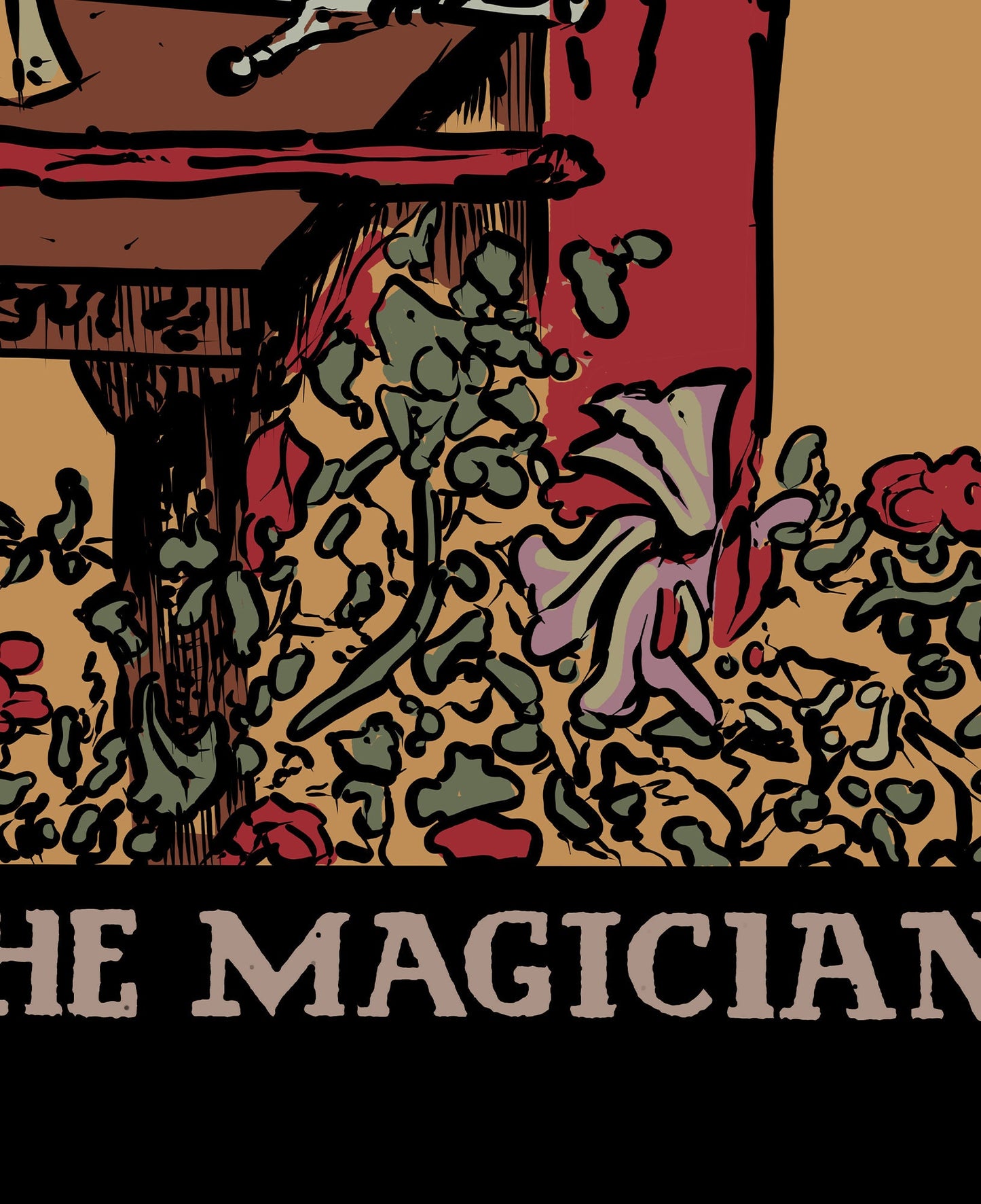 The Magician- Tarot Card Print - The Magician Card Dark Colorway Poster, No Frame