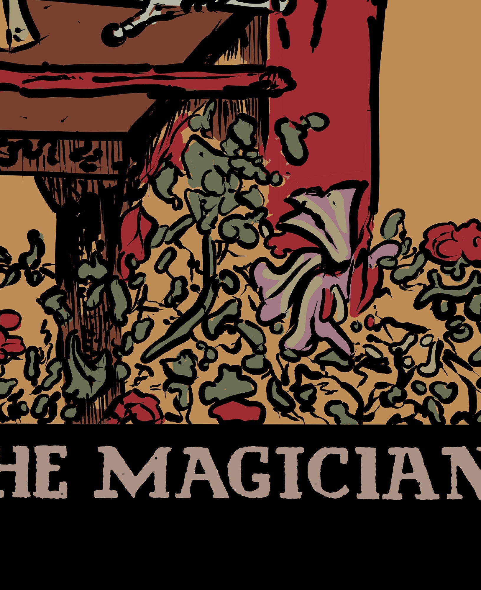 The Magician- Tarot Card Print - The Magician Card Dark Colorway Poster, No Frame