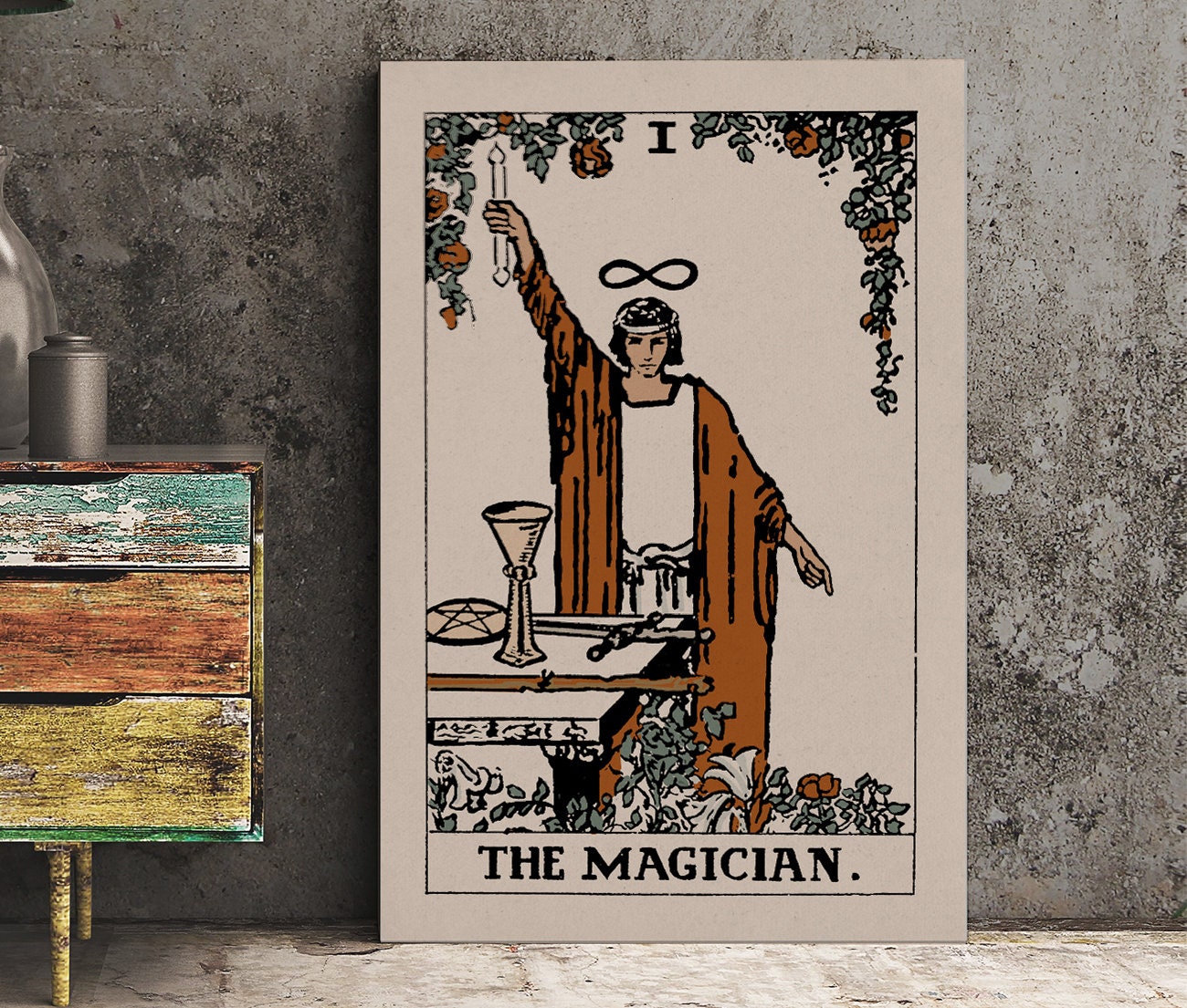 The Magician- Tarot Card Print - The Magician Card Neutral Vibe Poster Eclectic Tarot, No Frame