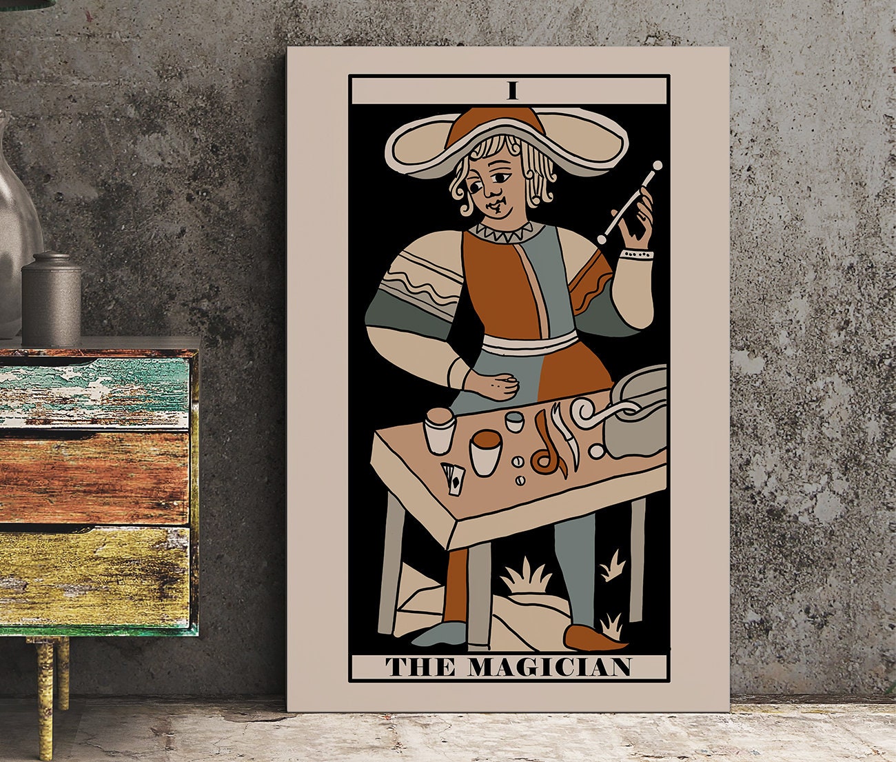 The Magician- Tarot de Marseille Card Print - The Magician Card Neutral Vibe Poster Eclectic Tarot, No Frame