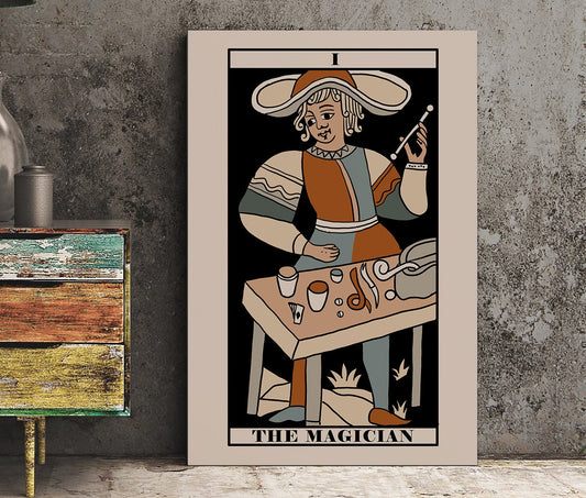 The Magician- Tarot de Marseille Card Print - The Magician Card Neutral Vibe Poster Eclectic Tarot, No Frame