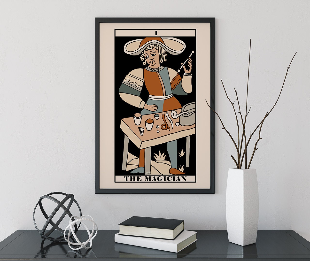The Magician- Tarot de Marseille Card Print - The Magician Card Neutral Vibe Poster Eclectic Tarot, No Frame