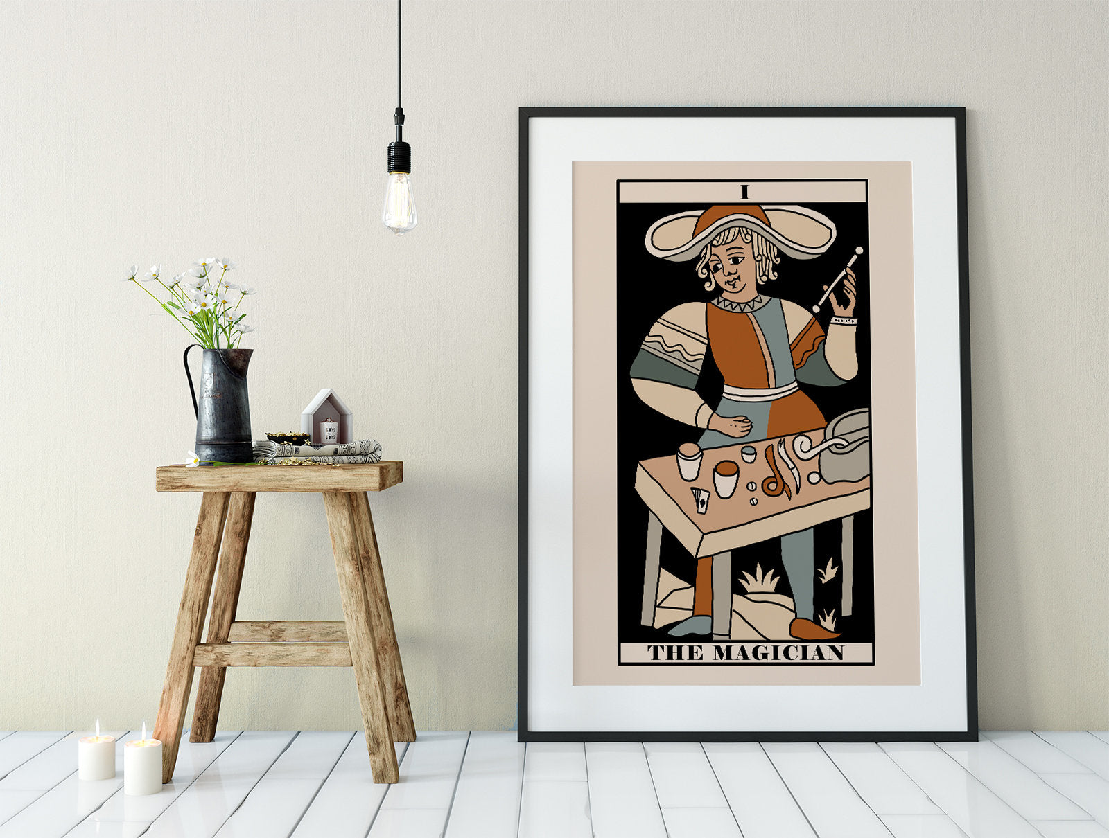 The Magician- Tarot de Marseille Card Print - The Magician Card Neutral Vibe Poster Eclectic Tarot, No Frame