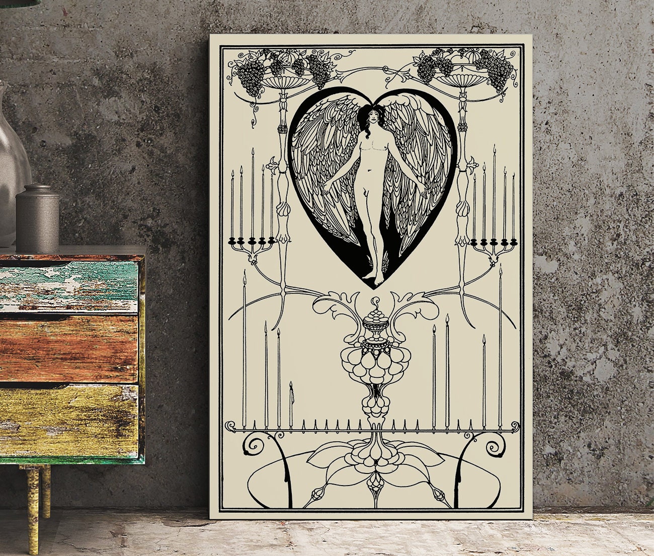 The Mirror of Love by Aubrey Beardsley Print - Art Nouveau Poster, No Frame