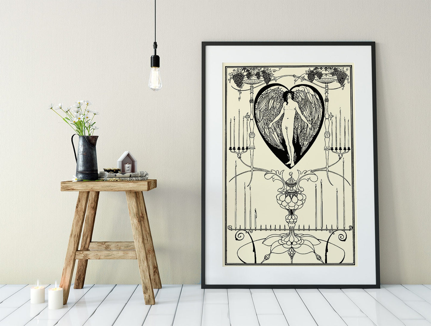 The Mirror of Love by Aubrey Beardsley Print - Art Nouveau Poster, No Frame