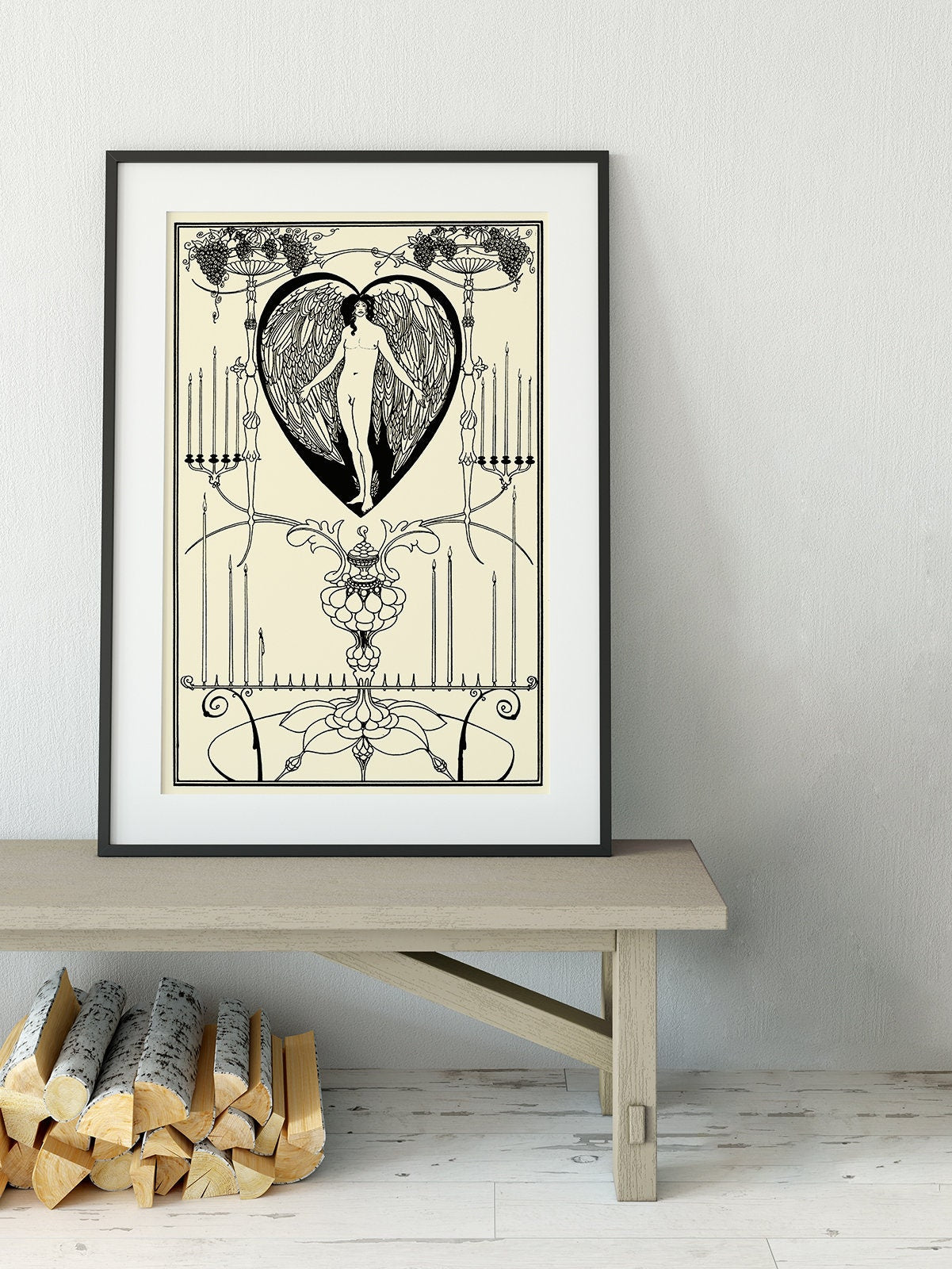 The Mirror of Love by Aubrey Beardsley Print - Art Nouveau Poster, No Frame