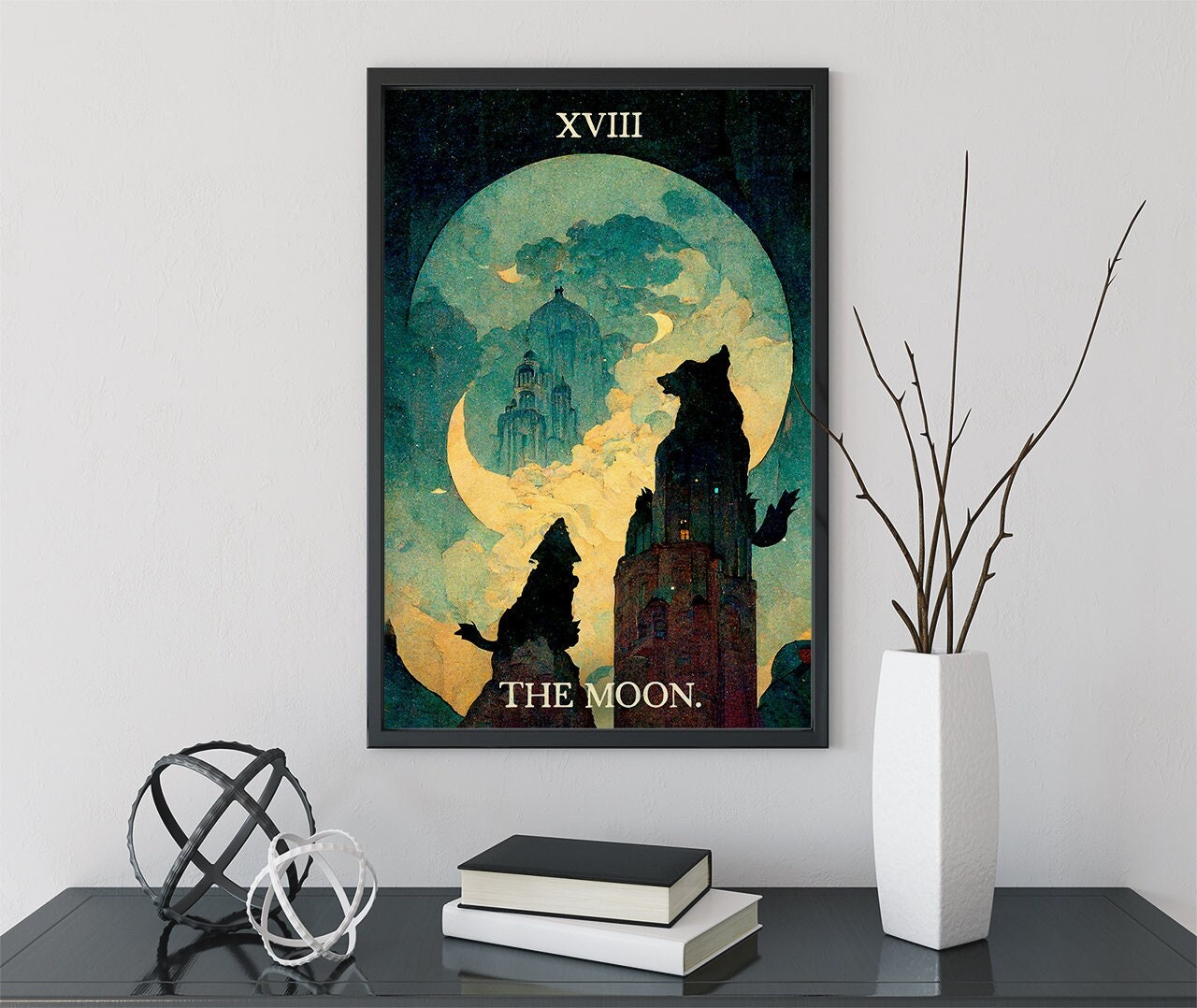 The Moon - Tarot Card Print - The Moon Card Poster, No Frame