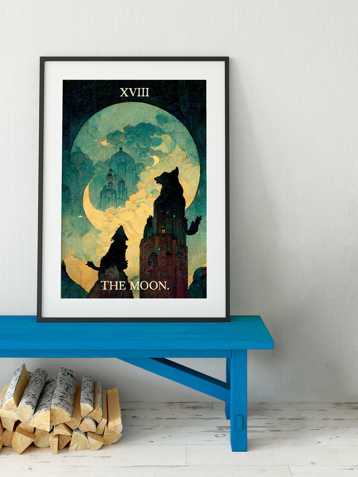 The Moon - Tarot Card Print - The Moon Card Poster, No Frame