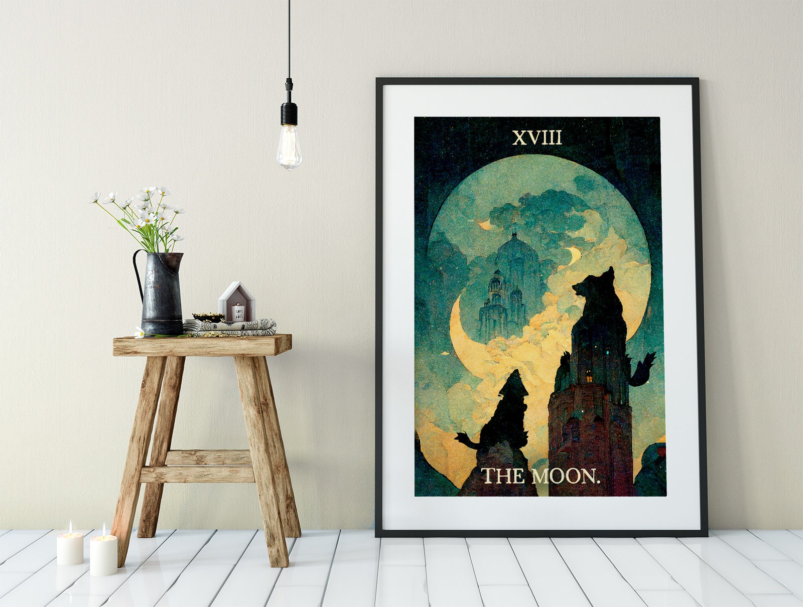 The Moon - Tarot Card Print - The Moon Card Poster, No Frame