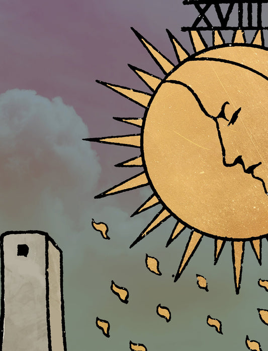 The Moon Tarot Card Watercolor Poster Print No Frame Wall Art For Mystic Home Decor by My Store