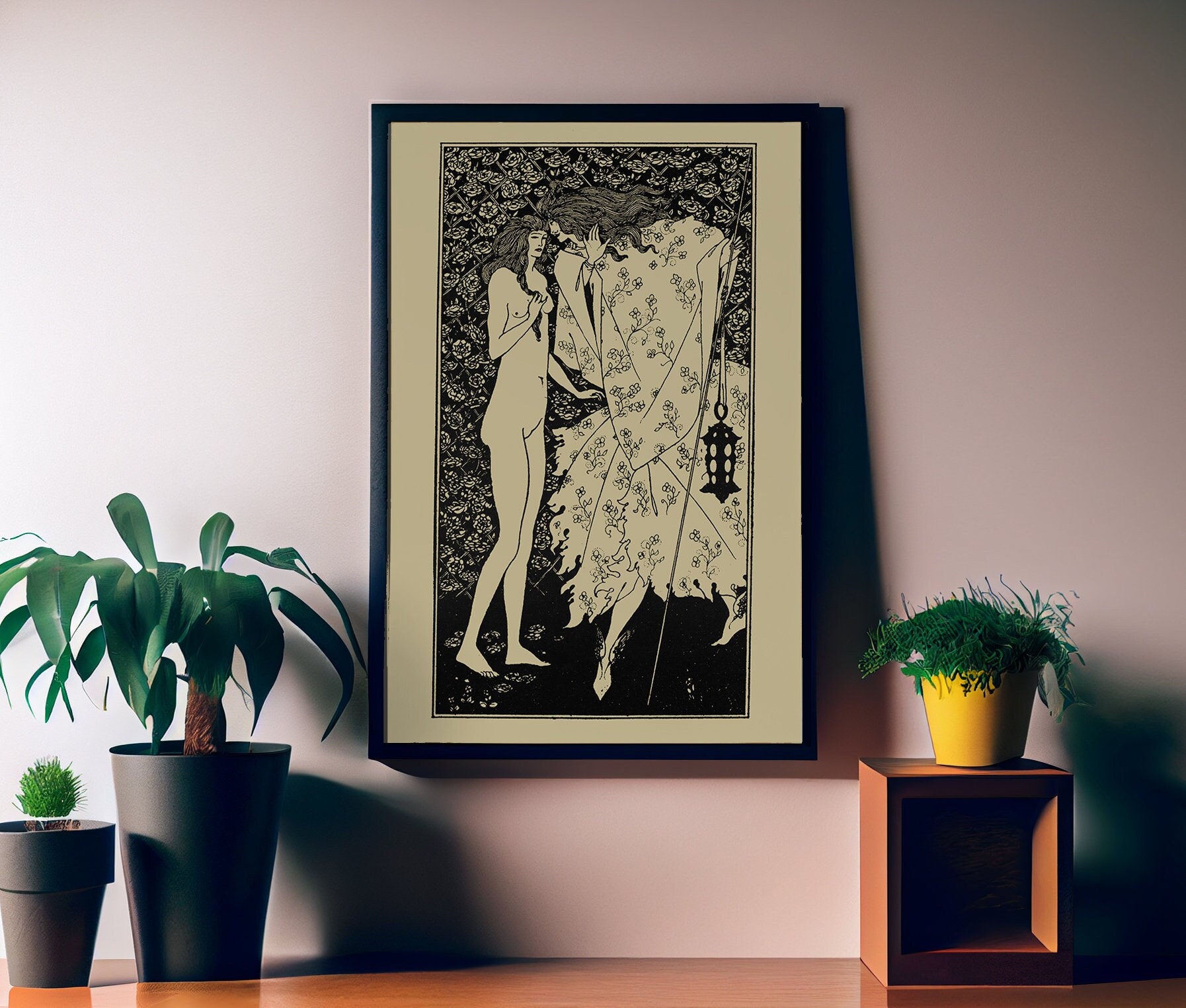 The Mysterious Rose Garden, Aubrey Beardley (No Frame)