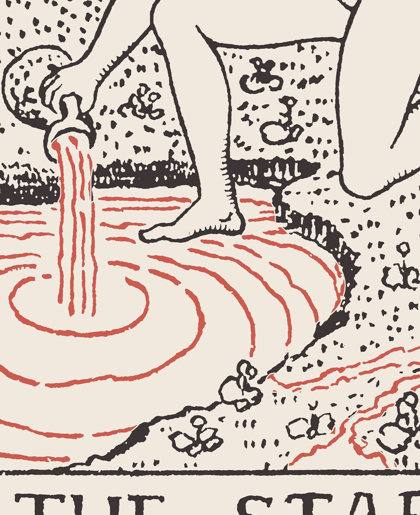 The Star- Tarot Card Print - The Star Card Neutral Vibe Poster Eclectic Tarot, No Frame